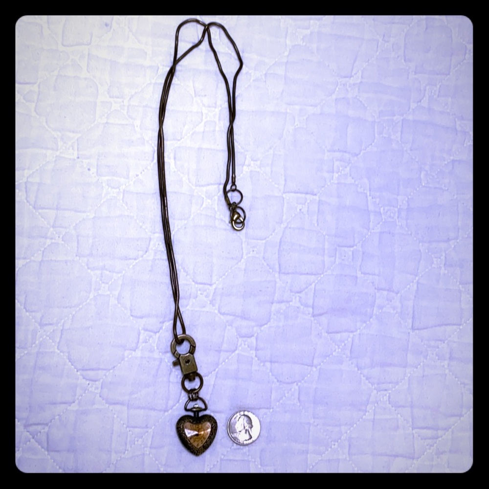 Industrial long heart ♥️ clock ⏰ watch necklace